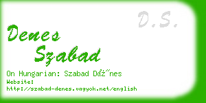 denes szabad business card